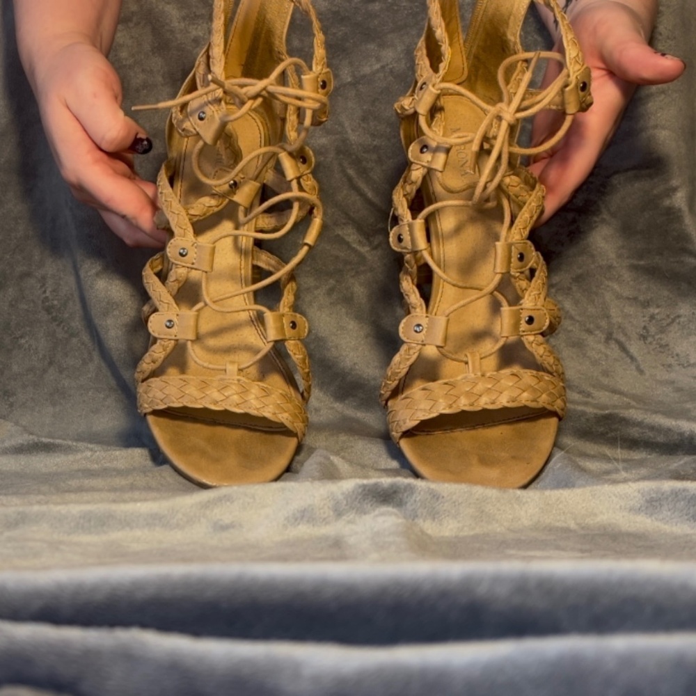 Size 11 Braided Strappy Sandal Heels